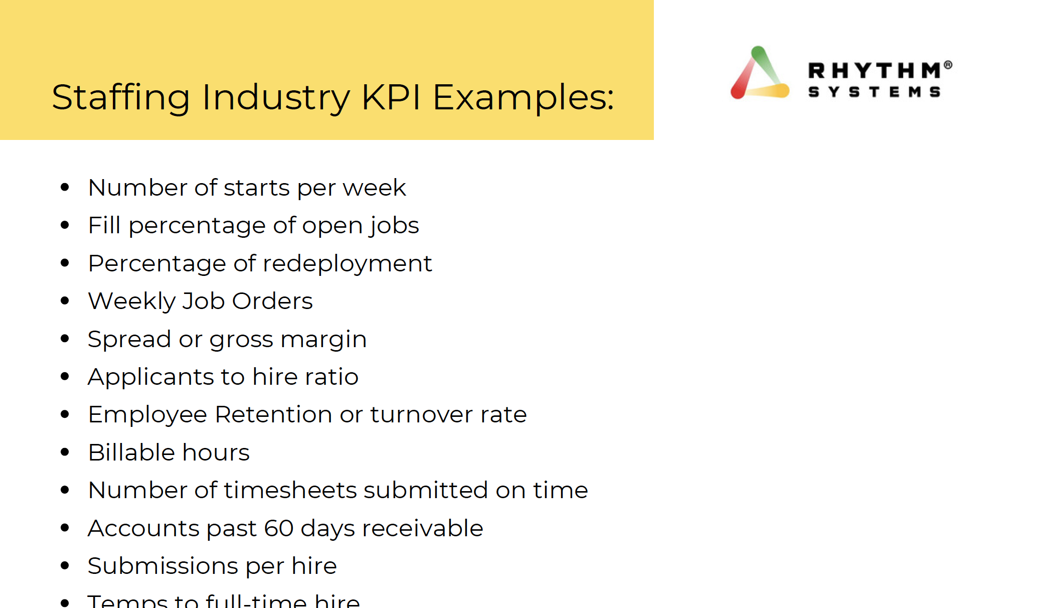 KPI Staffing examples
